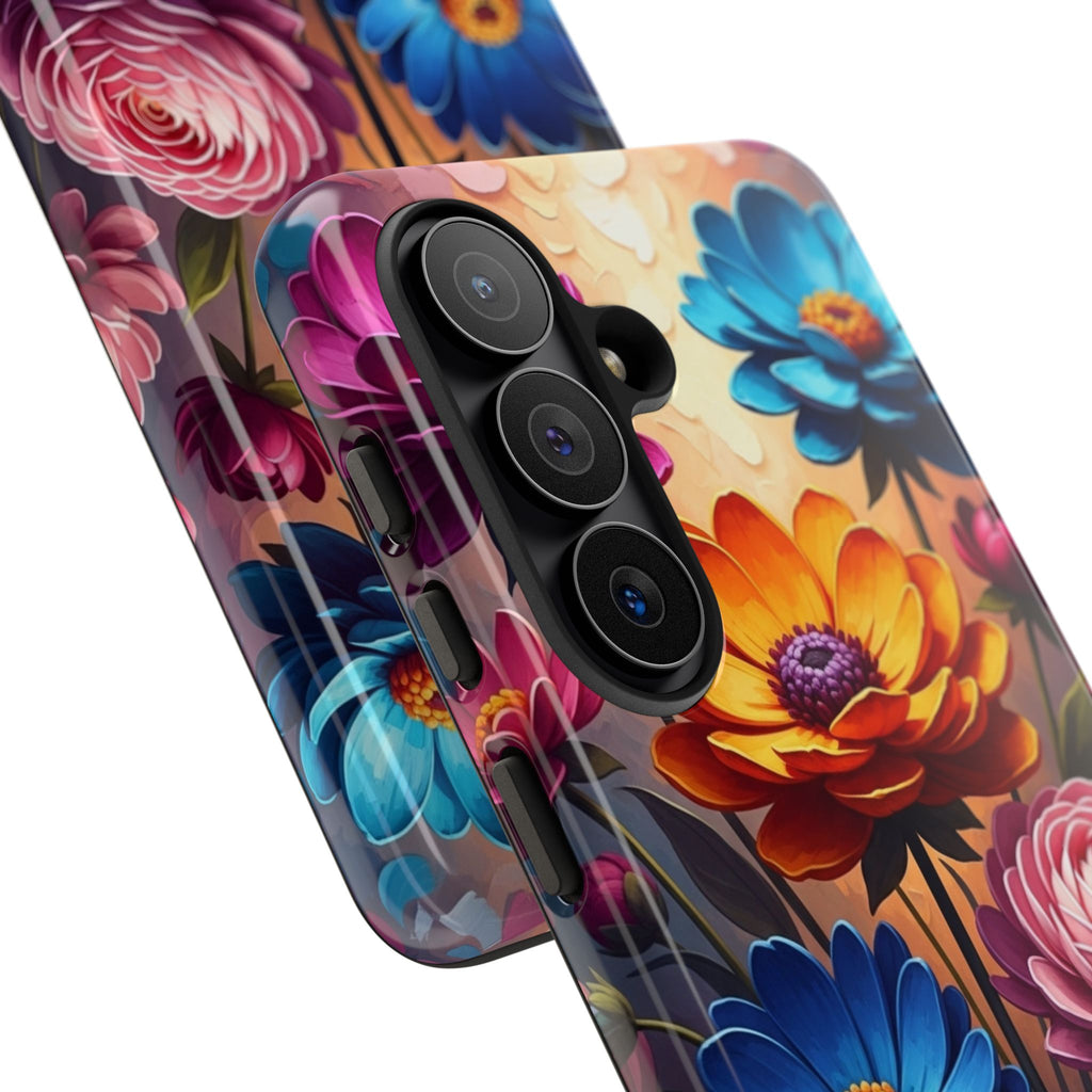 Floral Sunset Tough Phone Case — Vibrant Bloom Protective Cover