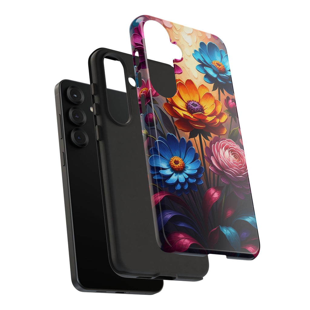 Floral Sunset Tough Phone Case — Vibrant Bloom Protective Cover