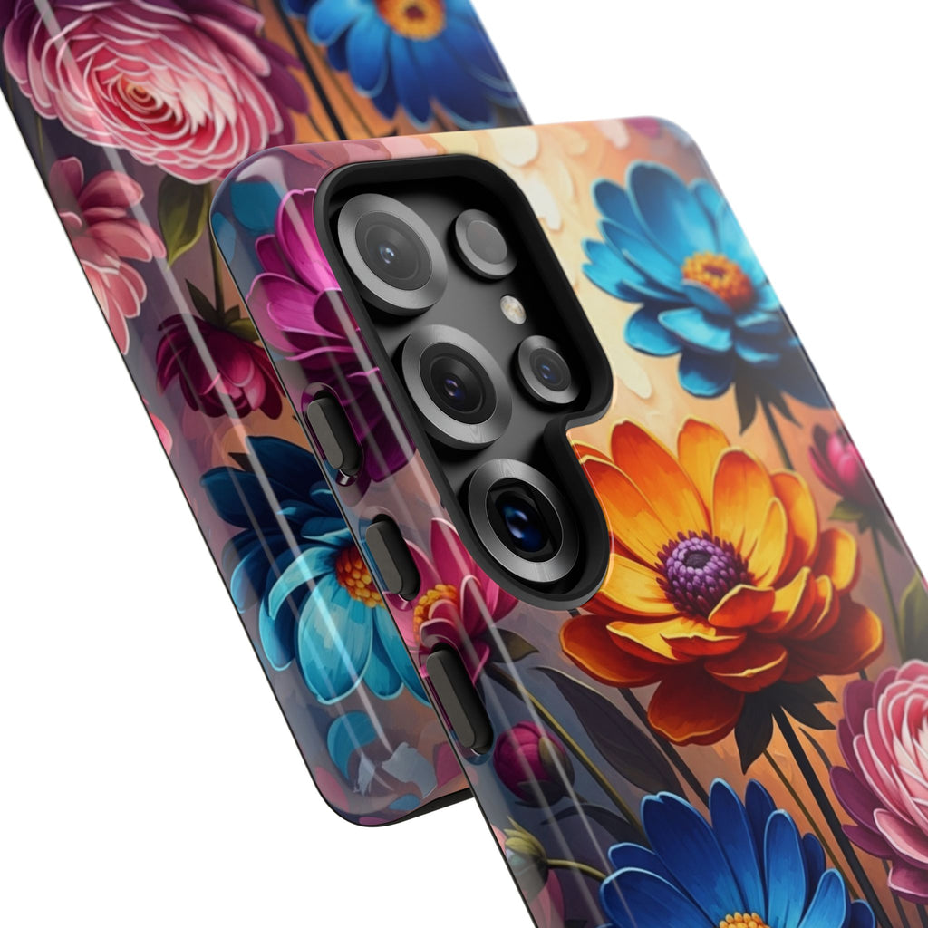 Floral Sunset Tough Phone Case — Vibrant Bloom Protective Cover