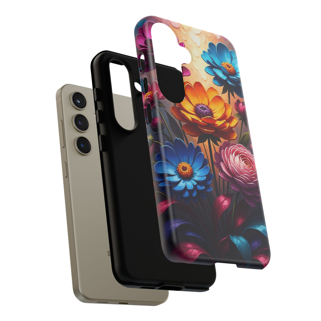 Floral Sunset Tough Phone Case — Vibrant Bloom Protective Cover