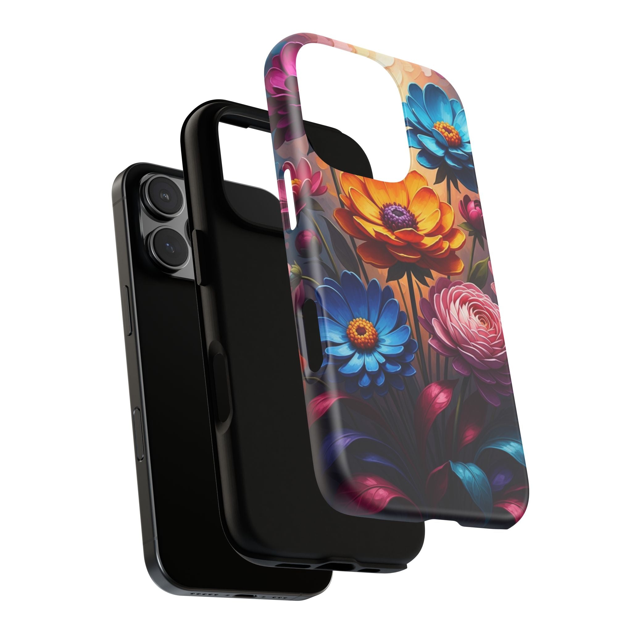 Floral Sunset Tough Phone Case — Vibrant Bloom Protective Cover