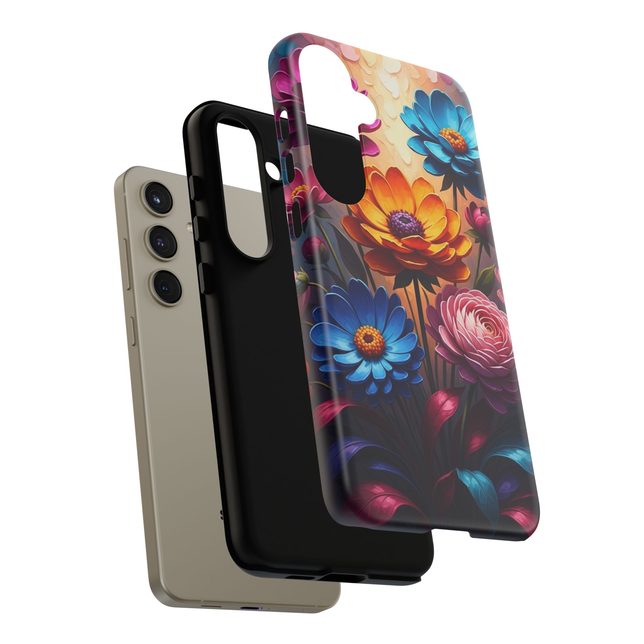 Floral Sunset Tough Phone Case — Vibrant Bloom Protective Cover