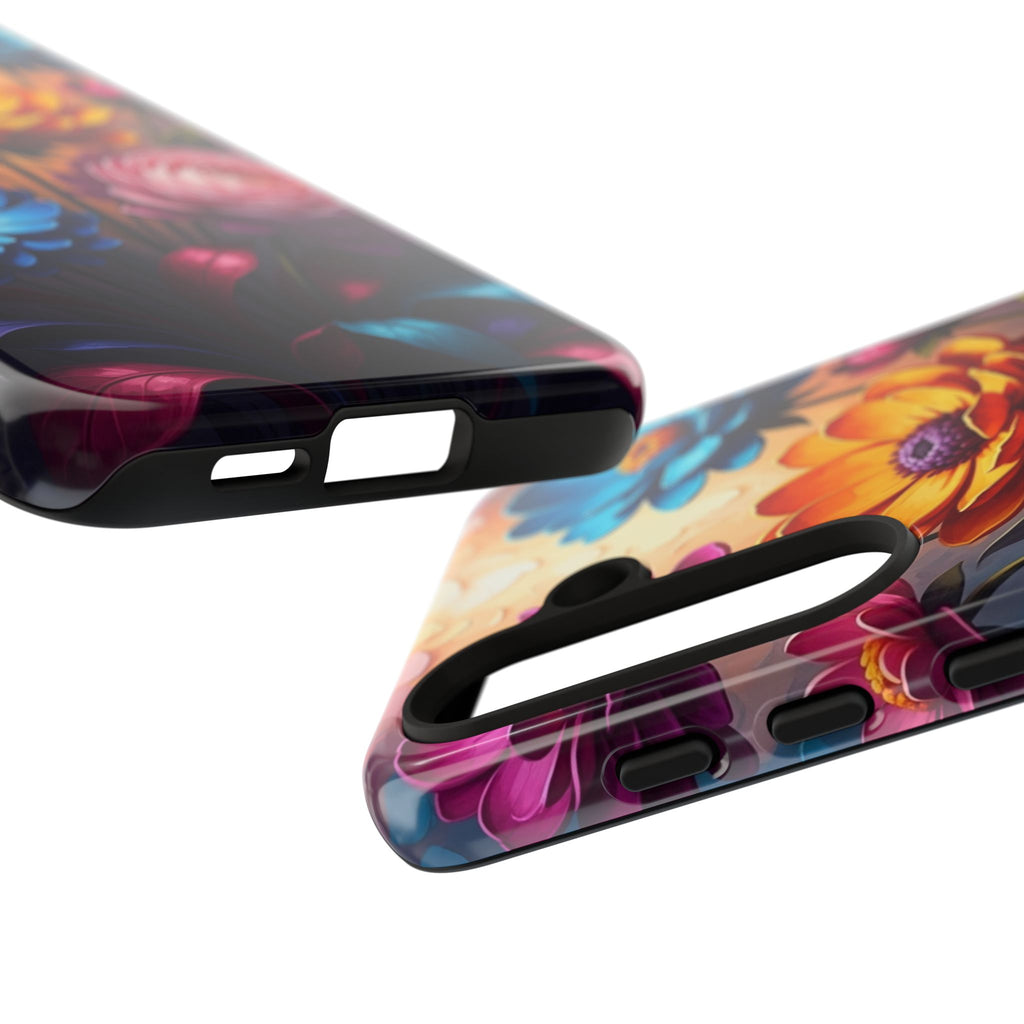 Floral Sunset Tough Phone Case — Vibrant Bloom Protective Cover