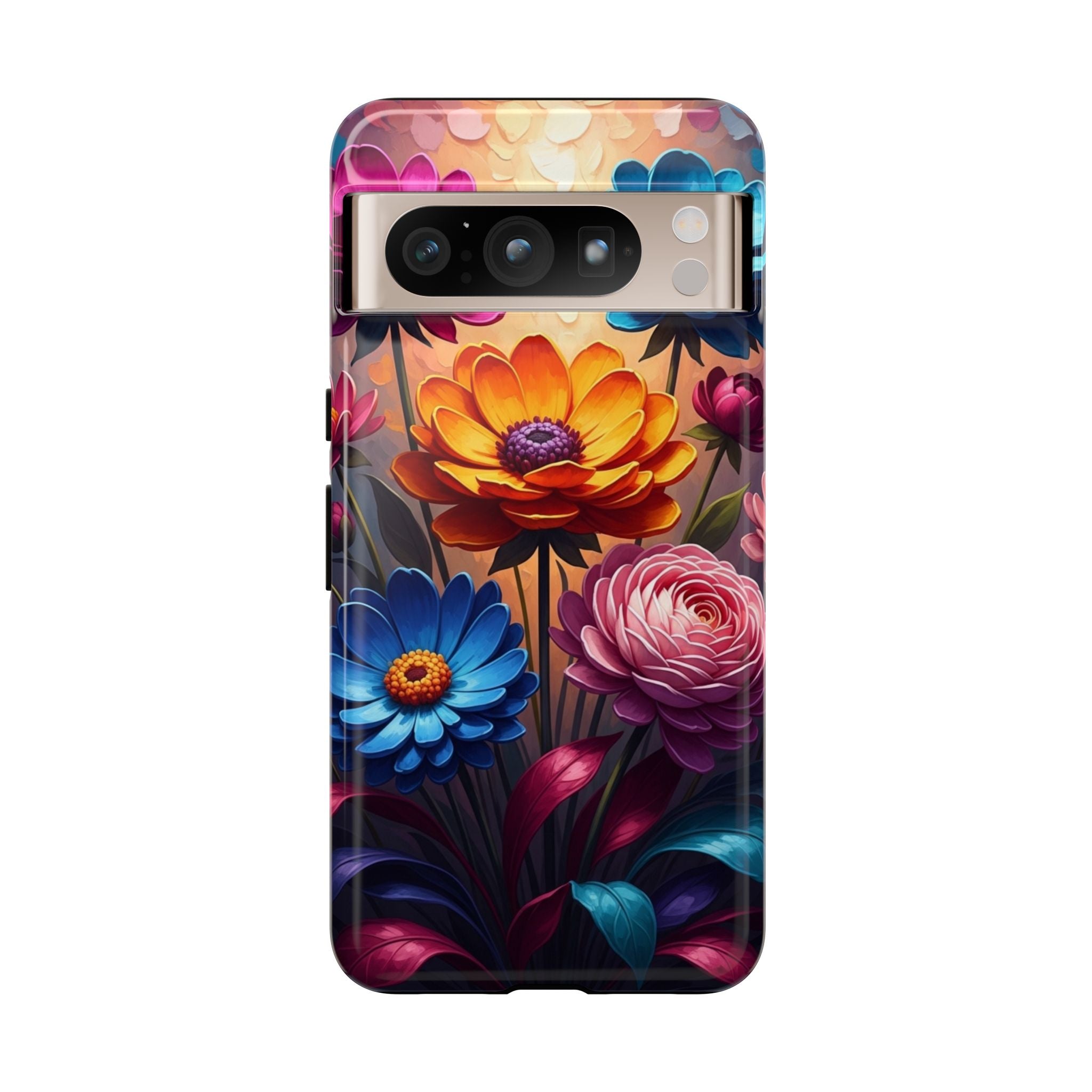 Floral Sunset Tough Phone Case — Vibrant Bloom Protective Cover