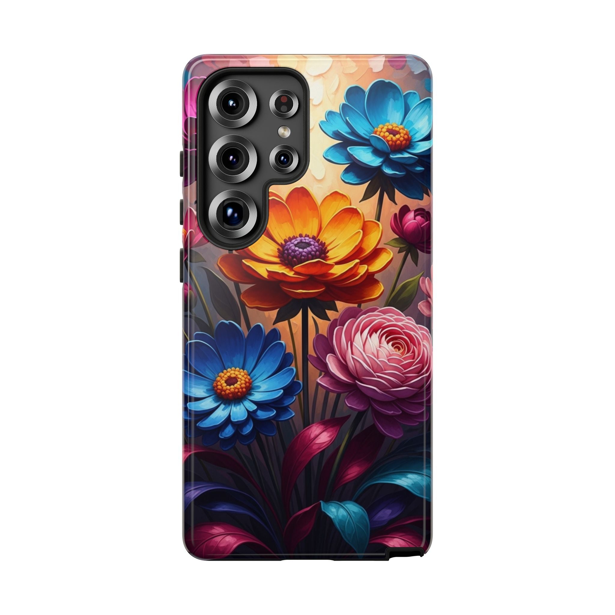 Floral Sunset Tough Phone Case — Vibrant Bloom Protective Cover