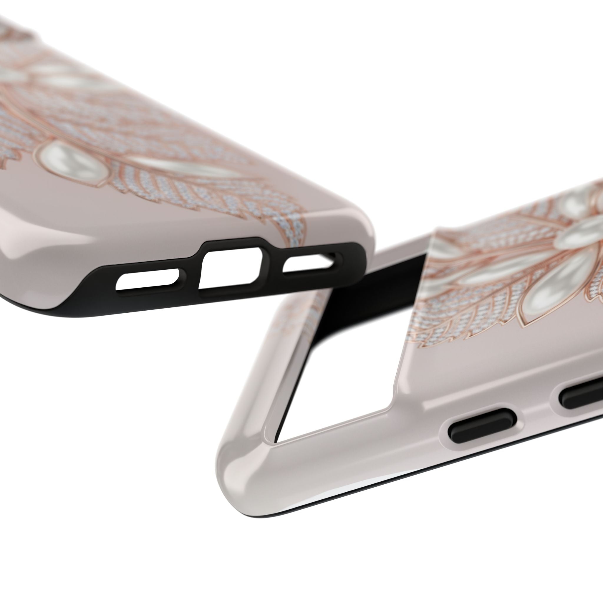 Rose Gold Pearl Leaf Tough Phone Case for Google Phone