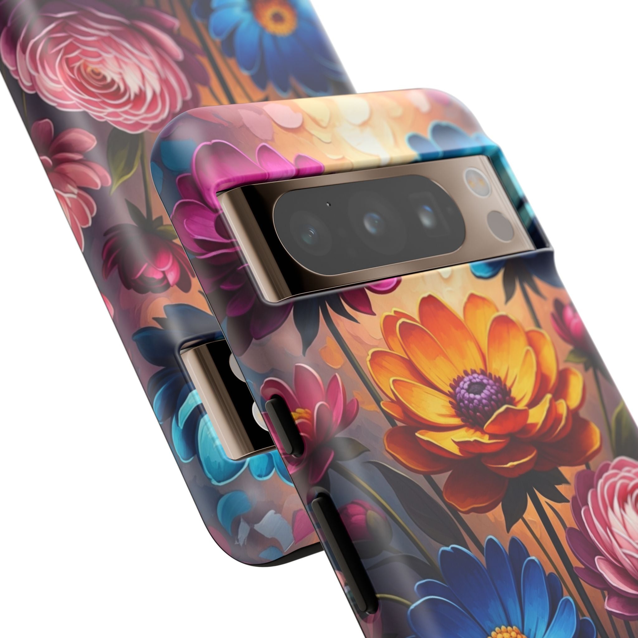 Floral Sunset Tough Phone Case — Vibrant Bloom Protective Cover