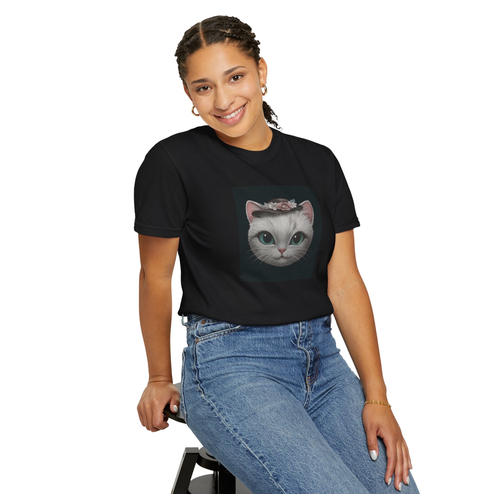 Cat Face Floral Crown T-Shirt