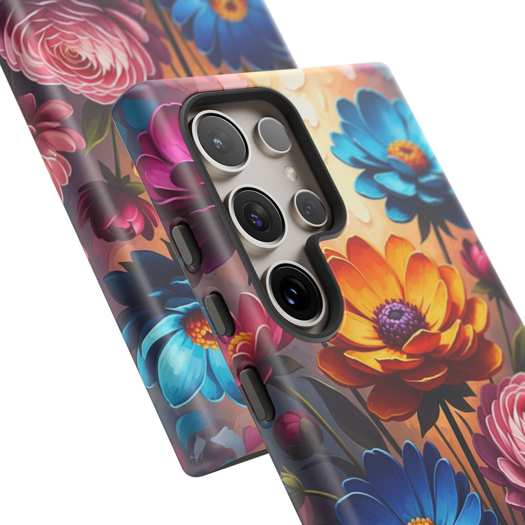 Floral Sunset Tough Phone Case — Vibrant Bloom Protective Cover