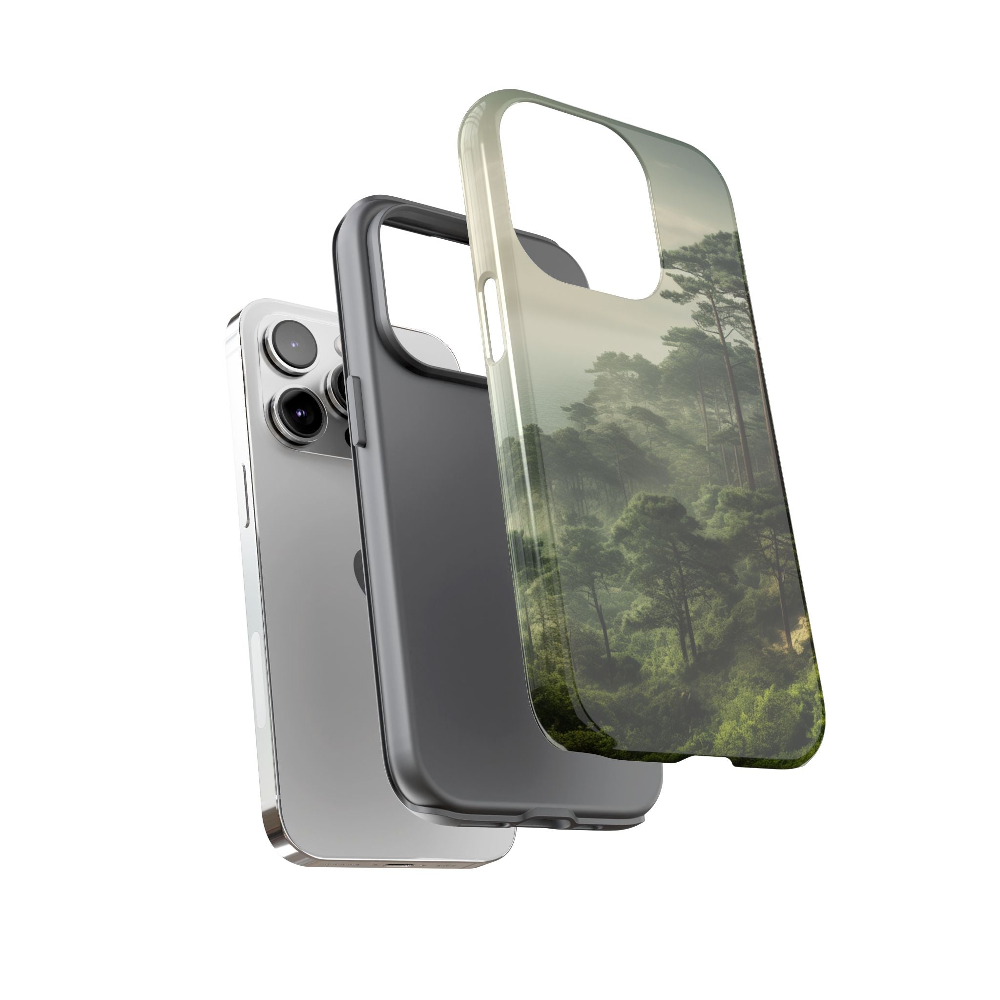 Phone Case, Tough Case for iPhone, Forest Print Phone Cover, Nature Lover Gift, Protective Phone Case, Outdoor Adventure Accessory