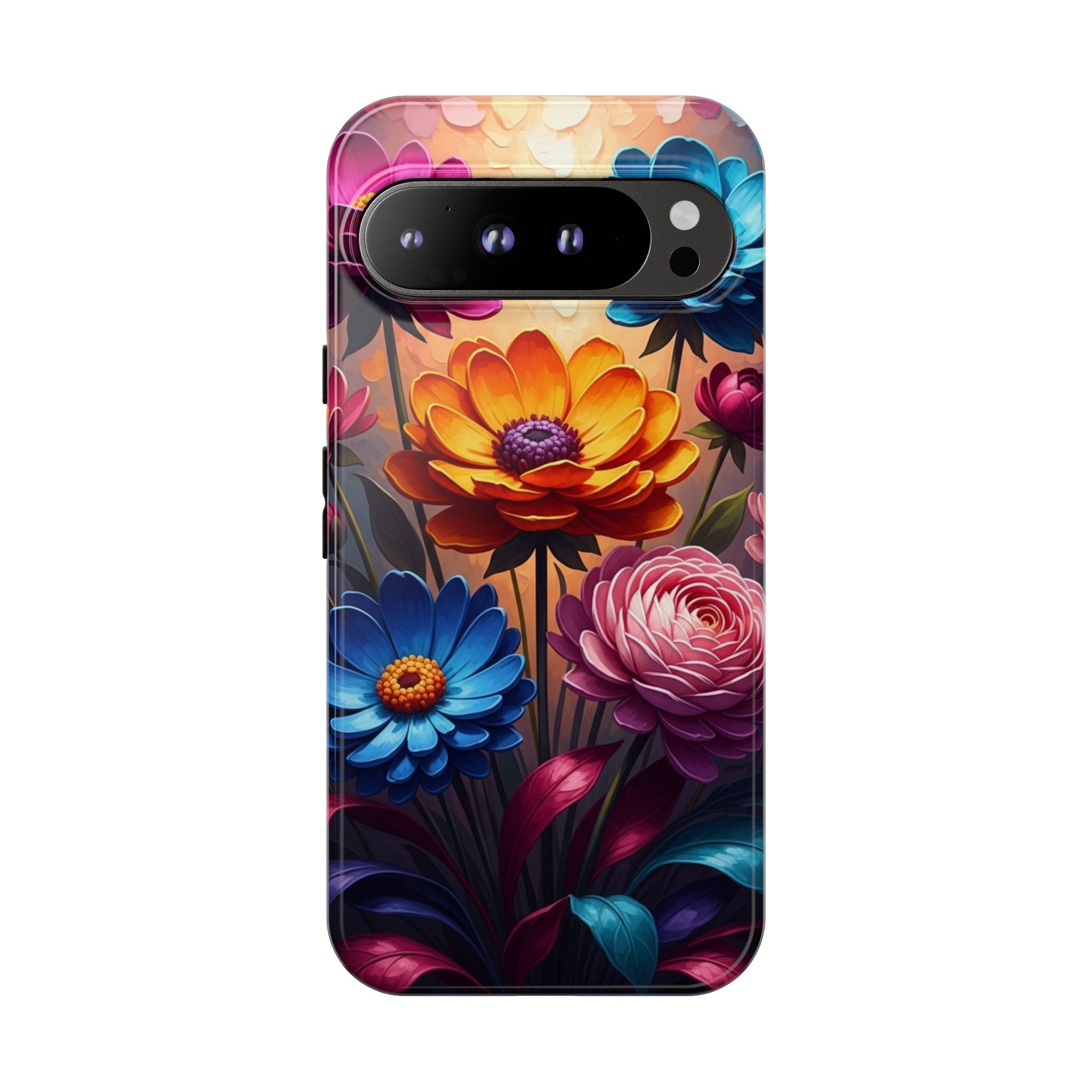 Floral Sunset Tough Phone Case — Vibrant Bloom Protective Cover