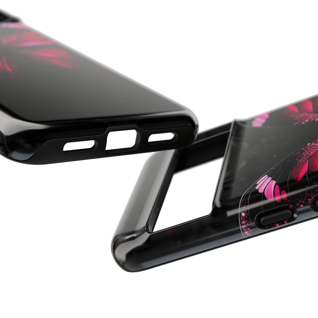 Pink Butterfly Tough Phone Case - Shockproof Protective iPhone Cover