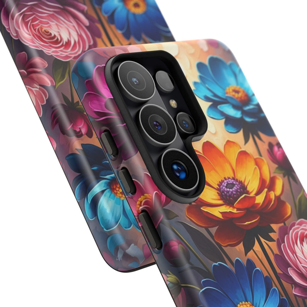 Floral Sunset Tough Phone Case — Vibrant Bloom Protective Cover