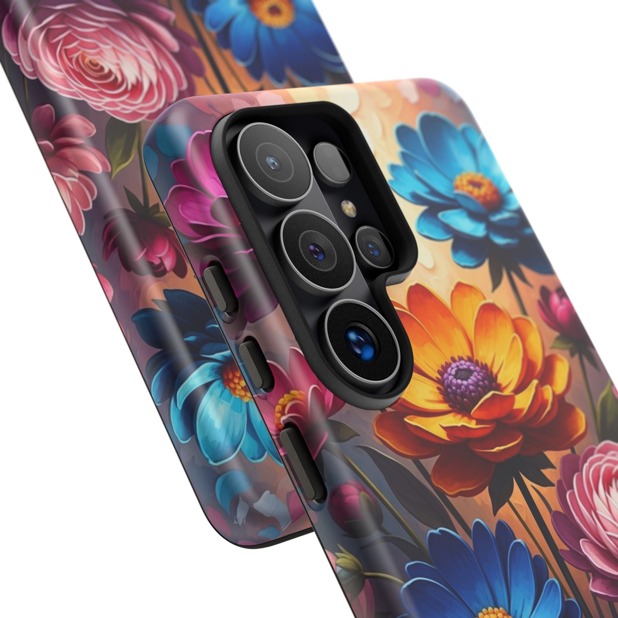 Floral Sunset Tough Phone Case — Vibrant Bloom Protective Cover